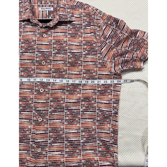 Tommy Bahama Shirt Men's‎ Size L Multicolor Short Sleeve Silk Blend Casual - Picture 3 of 10